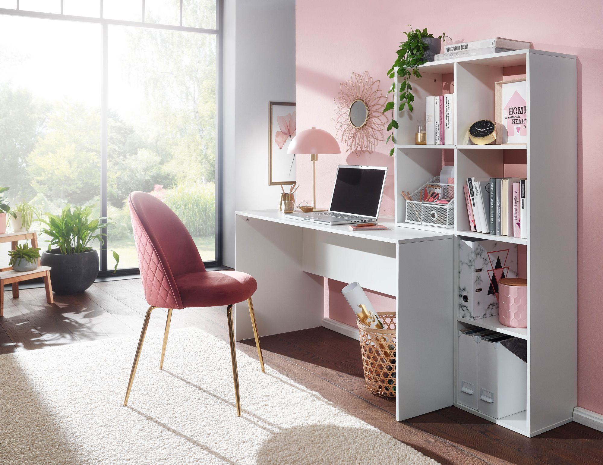 Skrivebord Med Opbevaringsplads Til At Give Dit Kontor Et Moderne Look  170x59x143   Cm  Hvid