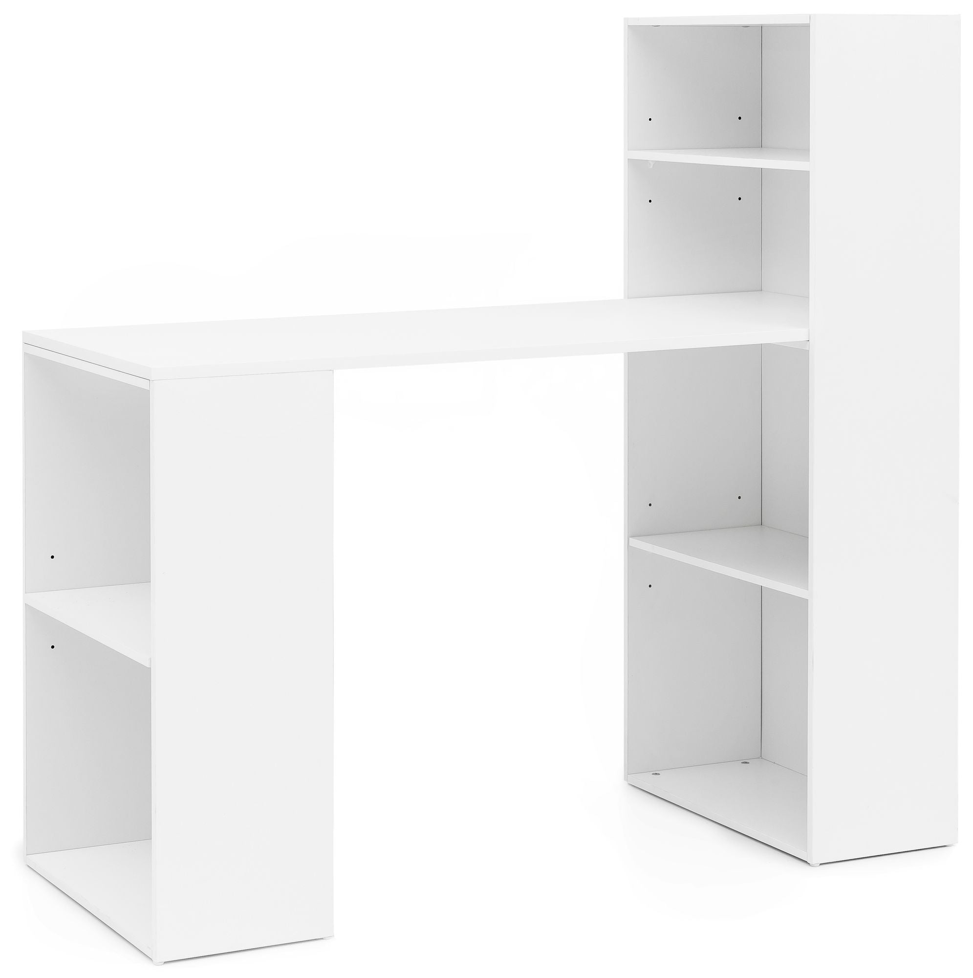Skrivebord Med Reol  Skandinavisk Stil  120   120   53 Cm  Hvid