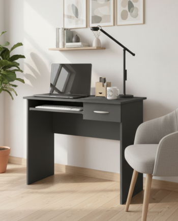 Skrivebord Med Tastaturudtræk     75      85      50 Cm  Antracit