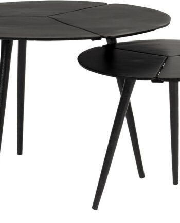 Småborde Sæt Af   Studio White Kourdebour Askegrå ø60   H41 Cm Pulverlakeret Aluminium Med Sortlakerede Ben