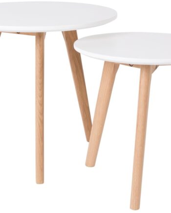 Småborde Sæt   Studio White Bodine Offwhite Mdf Træ ø50   H45 Cm
