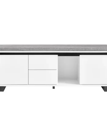 Smart Skobænk   Skandi-stil Til Entréen  110x35x42 Cm  Hvid