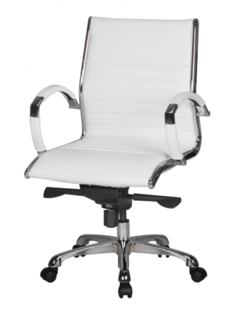 Smuk Designer Kontorstol   ægte Læder  Ergonomisk  Blød  Hvid