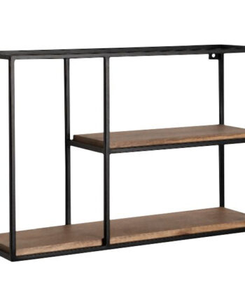 Smukt Og Industrielt Væghængt Reol   Mangotræ  60x40x18 Cm  Brun