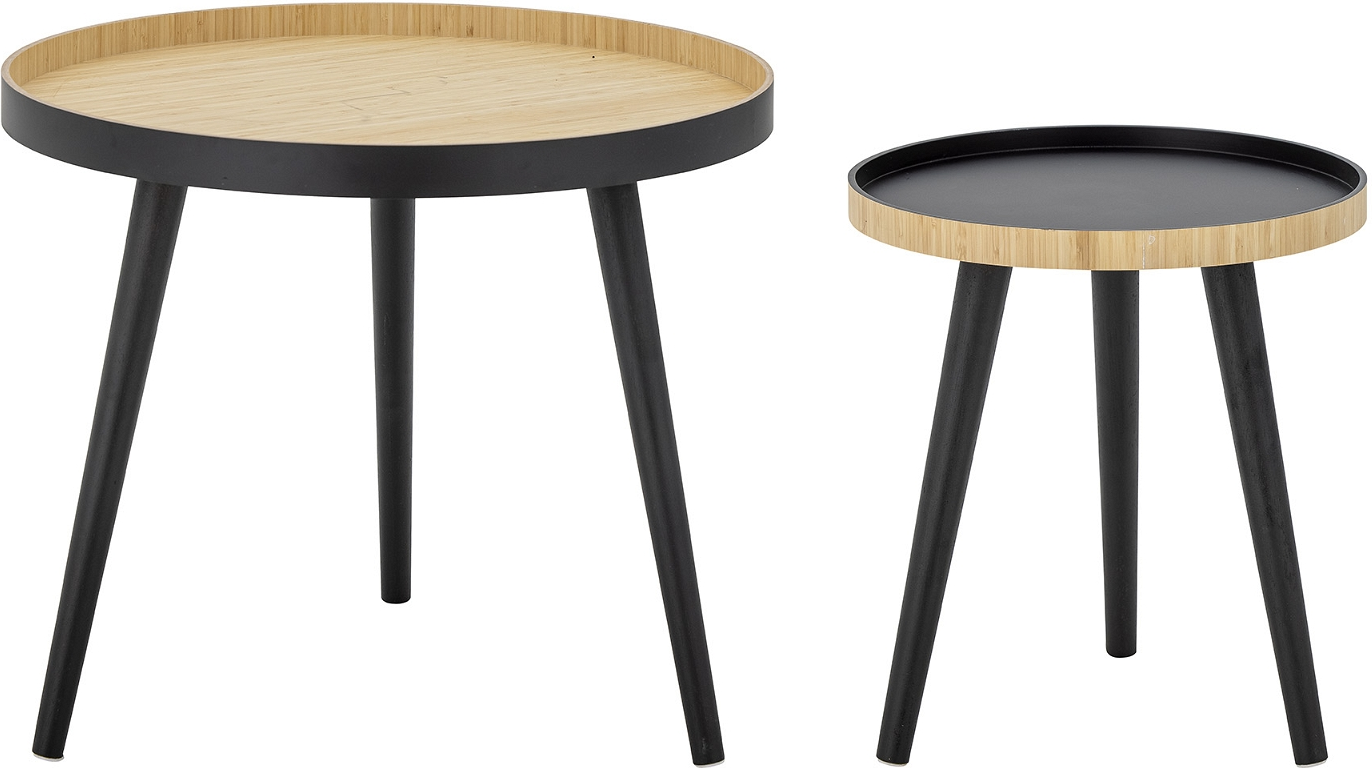 Sofabord Bloomingville Cappuccino Bambus ø60 Cm Rundt Salonbord Sort