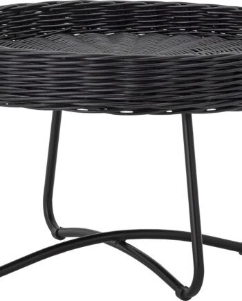 Sofabord Bloomingville Hattie Loungebord Sort Rattan ø60   H40 Cm