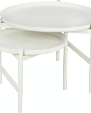 Sofabord Broste Copenhagen Turner Table Hvid Jern ø50   H40 Cm