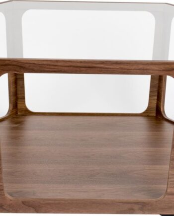 Sofabord Dutchbone Sita Sekskantet Glas Valnødefiner Lysgrå 34x92 5x80 Cm