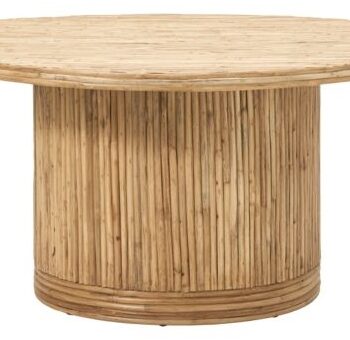 Sofabord House Doctor Gro Rundt Loungebord   Håndvævet Rattan Og Mdf ø90   H45 Cm Natur
