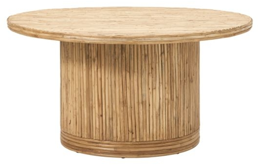 Sofabord House Doctor Gro Rundt Loungebord   Håndvævet Rattan Og Mdf ø90   H45 Cm Natur