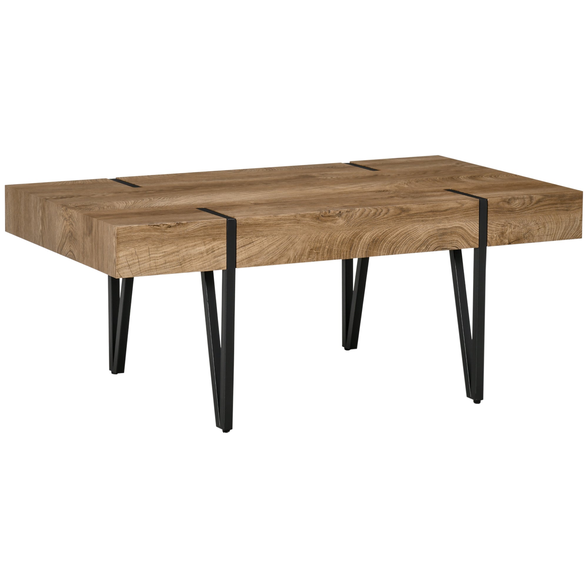 Sofabord   Industriel Stil  105 Cm   60 Cm   42 Cm  Sort   Brun