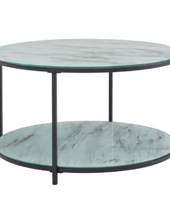 Sofabord   Marmor-look  80x80x45 Cm  Hvid
