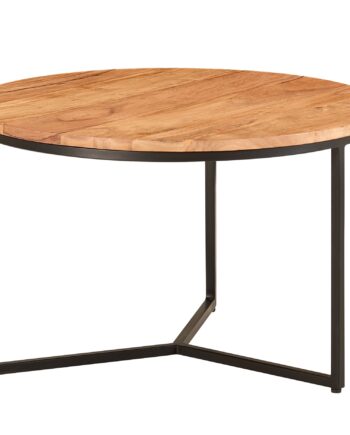 Sofabord   Massivt Akacietræ  Japandi-look  60x60x38 Cm  Naturfarvet