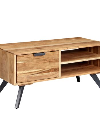 Sofabord   Massivt Træ  60er Stil  95x45x45 Cm  Naturfarvet