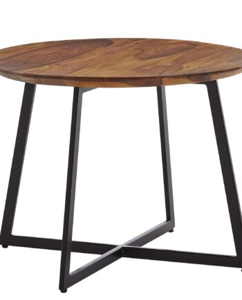 Sofabord   Massivt Træ   Metal  60x60x45 Cm  Brun