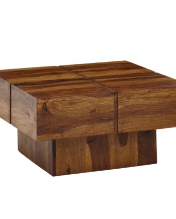 Sofabord   Massivt Træ  57 5x57 5x30 Cm  Brun