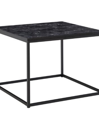 Sofabord Med Marmorlook  60x60x45 Cm  Sort