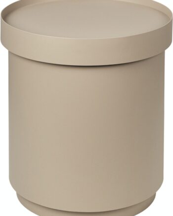 Sofabord Med Opbevaring  Broste Copenhagen Ninna  Jern Beige  ø35    H40   Cm