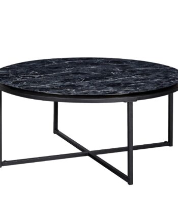 Sofabord Med Sort Marmor-look  80x36x80 Cm