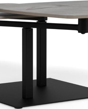 Sofabord Signature Carvo  Grå Batis-polished Bordplade  Roterende Top  Mat Sort Stel  122   70 Cm