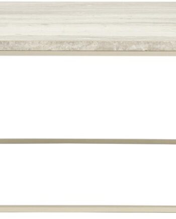 Sofabord Zuiver Stray   Massiv Perlemor Marmor   Grå Jernbase  91x41x35 Cm