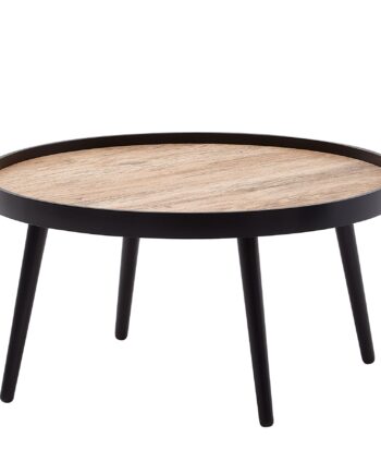 Sofabordi Japandi-look  76x76x40 Cm  Sort Og Brun