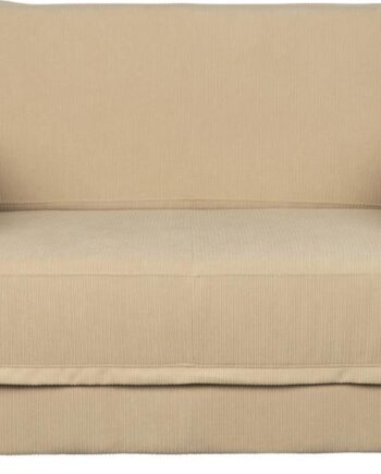 Sovesofa Studio White Sofabed Med Diskret Stribet Mønster Naturbeige Polyester Skum Træramme H78xb110xl89 Cm