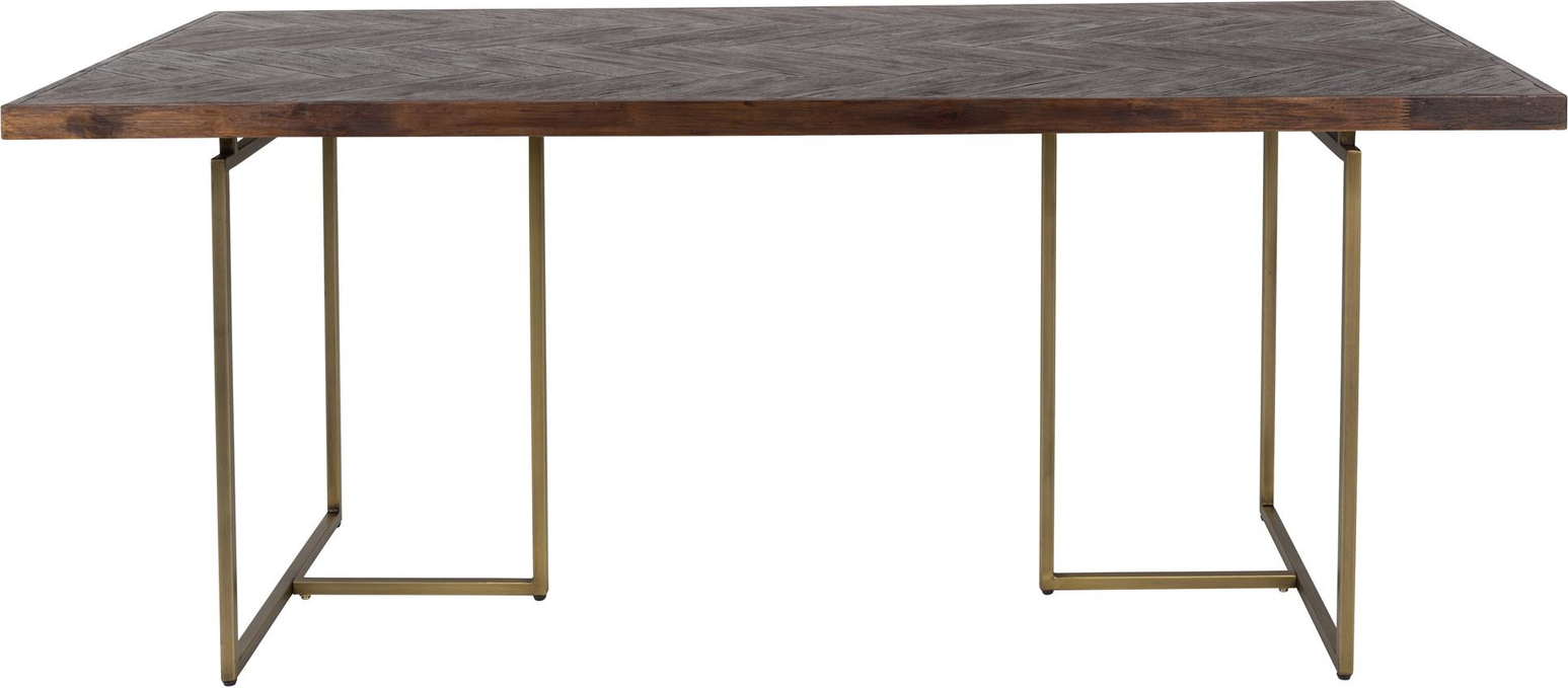 Spisebord Dutchbone Class   Mudderbrun Akaciefiner   Sort Stål 180x90 Cm