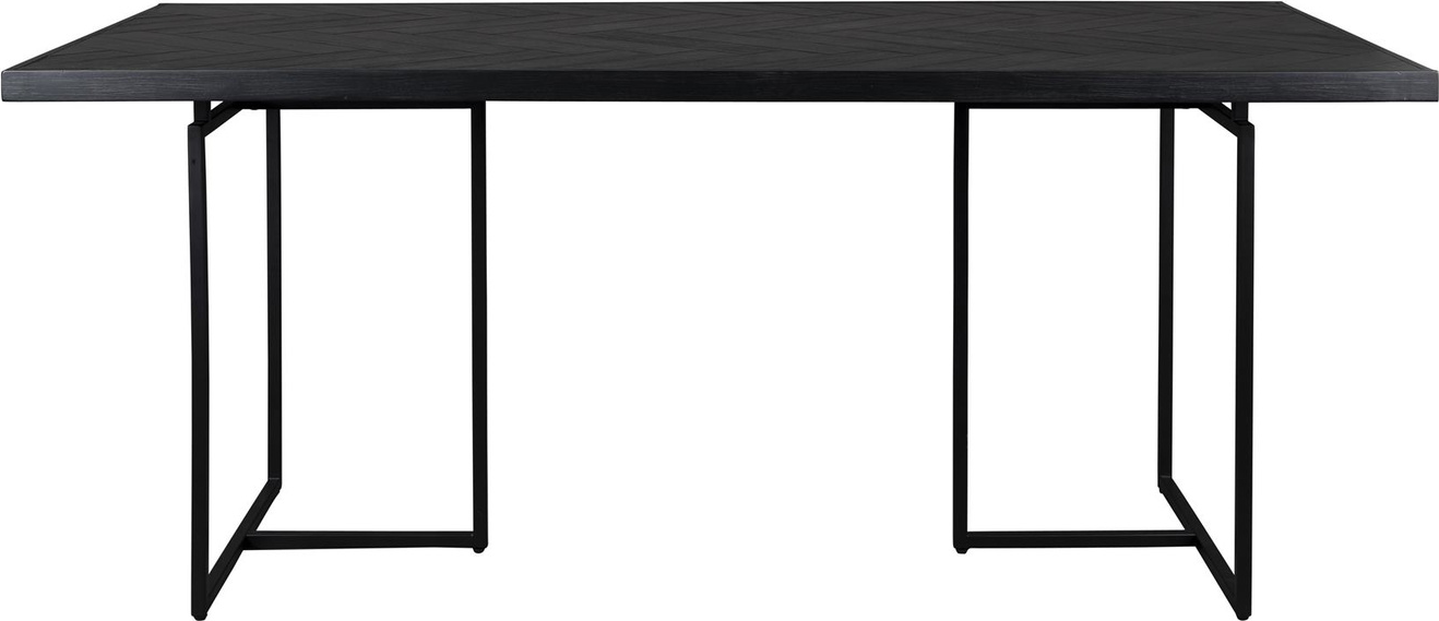 Spisebord Dutchbone Class Rektangulært Sort Akaciefiner Med Stel   Stål Til   Personer L180   B90   H75 Cm