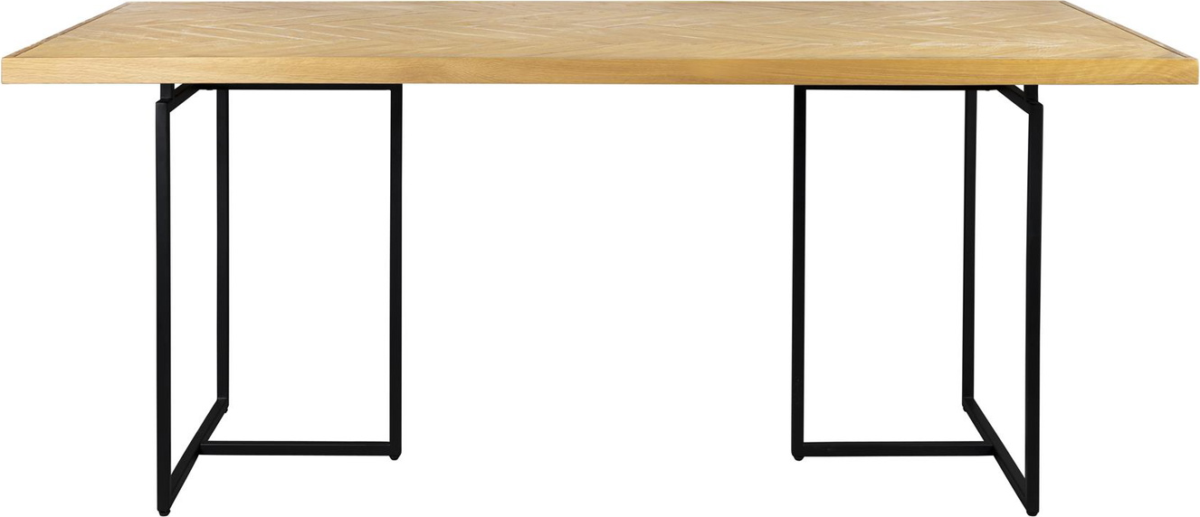 Spisebord Dutchbone Class 220   90 Cm Natur Akaciefinér Med Sort Stålunderstel