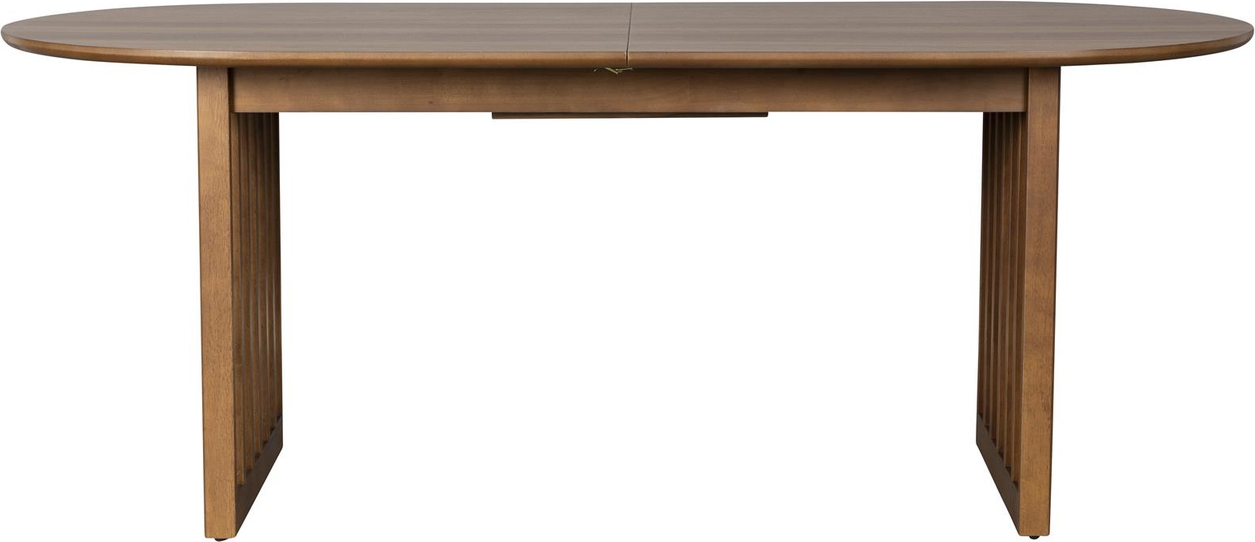 Spisebord Med Udtræk Dutchbone Barlet Oval Valnødfineret 198x90 Cm Mørk Natur