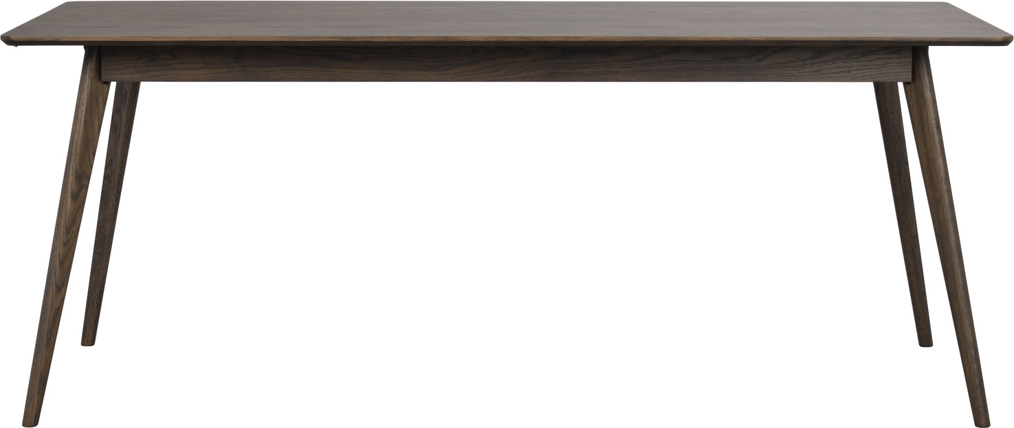 Spisebord Rowico Yumi 190x90 Cm Lakeret Mdf Med Egetræsfinér Og Massiv Eg Brun Med Tillægsplader