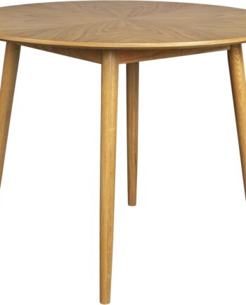 Spisebord Studio White Fabio Rund ø120 Cm Egfinér Bordplade Egetræ Understel Natur Beige