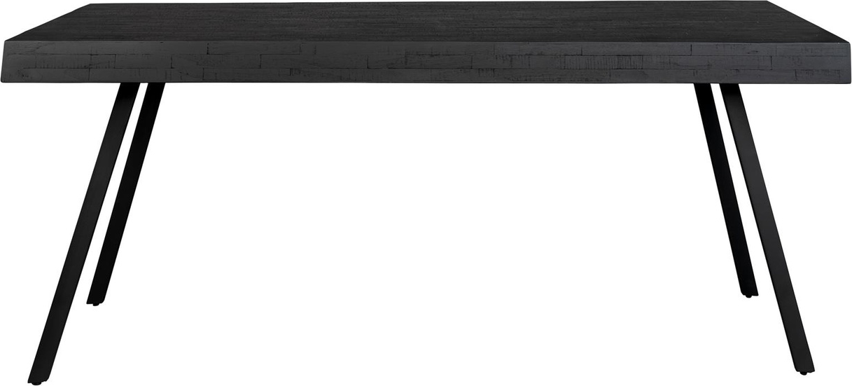 Spisebord Studio White Suri Sortlakeret Teaktræ 180x90 Cm Med Metalben