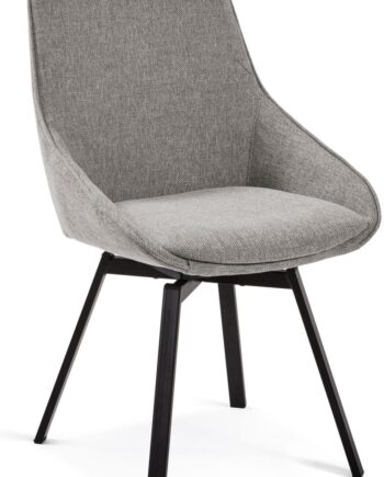Spisebordsstol Kave Home Jenna Grå Sort Moderne Nordisk Polstret Stof