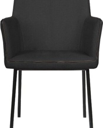 Spisebordsstol Med Armlæn House Of Sander Gefion Mørkegråt Stof Og Sort Stålstel H87xb57xl62 Cm