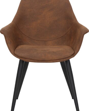 Spisebordsstol Med Armlæn House Of Sander Signe Imiteret Ruskind Brun 82x62x68 Cm