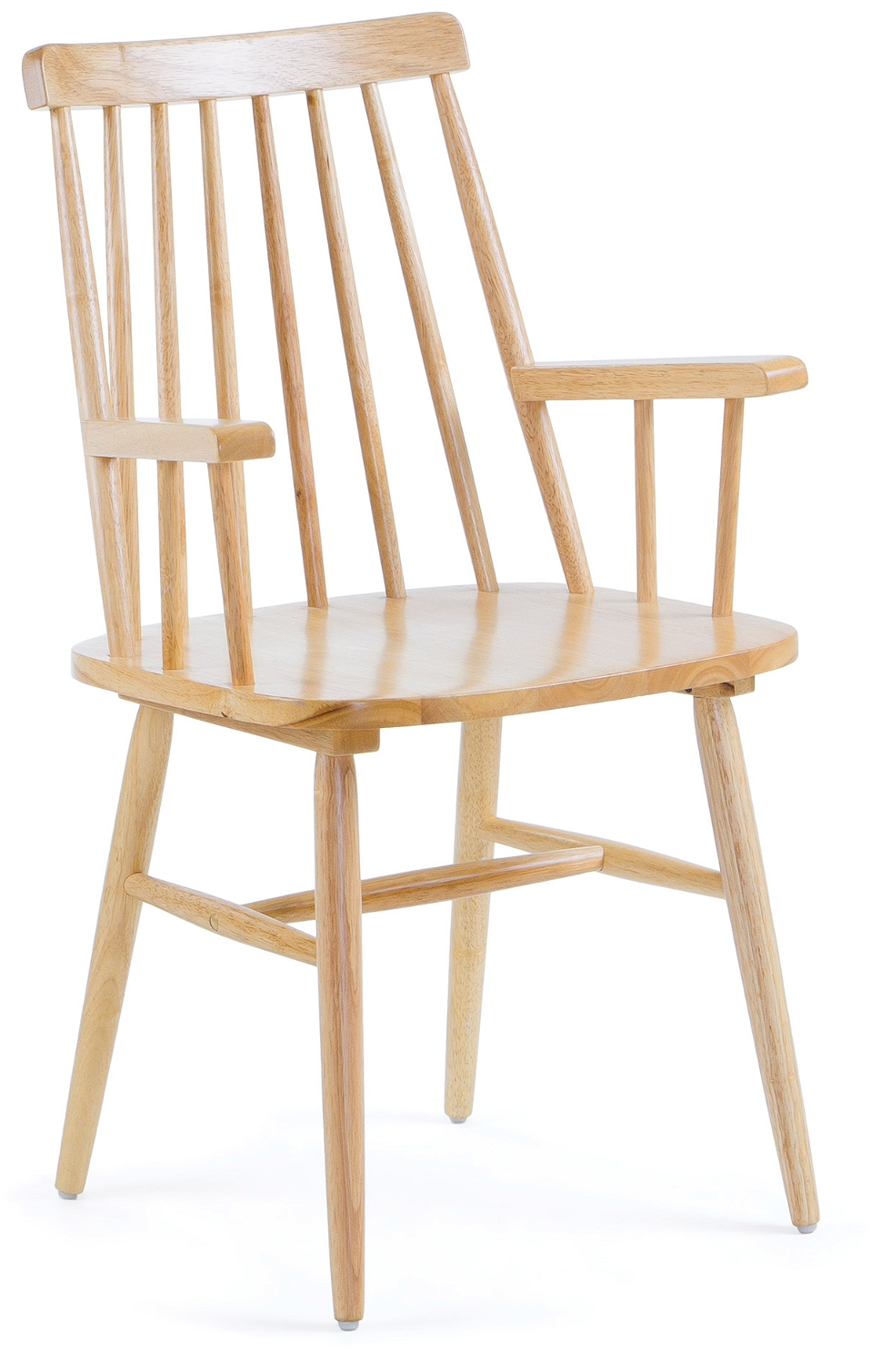 Spisebordsstol Med Armlæn Kave Home Tressia Natur Massivt Træ Vintage Kolonial Ergonomisk Komfort