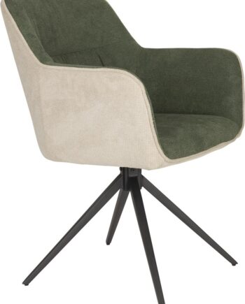 Spisebordsstol Med Armlæn Studio White Daley  -pak Lysgrå Beige Polyester Jernstel