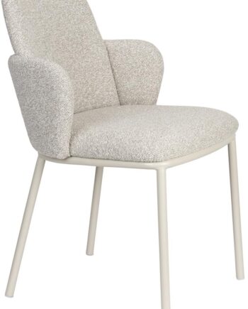 Spisebordsstol Med Armlæn Studio White Jerrico Lysgrå Polyester Polstret Metalstel