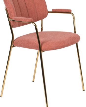 Spisebordsstol Med Armlæn Studio White Jolien Rødbrun Polstret Stof H78xb60 5xd56 Cm