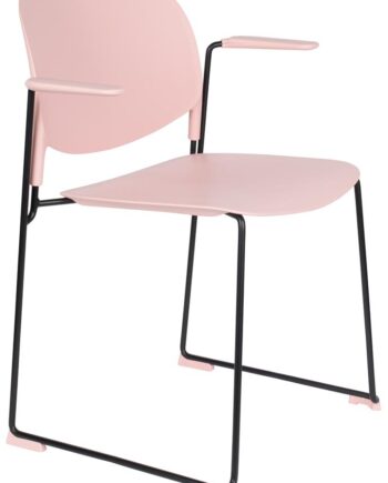 Spisebordsstol Med Armlæn Studio White Stacks   Pink   Stabelbar Polypropylenplast H80 5xb63 5xl53 Cm