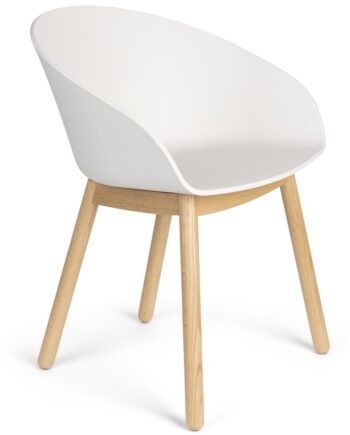 Spisebordsstol Med Armlæn Zuiver Void Design Lex Pott Minimalistisk Polypropylenplast  Egetræ Offwhite  Natur