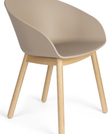 Spisebordsstol Med Armlæn Zuiver Void   Stenlysgrå Polypropylen Med Egetræsben H73 5xb55xd56 Cm