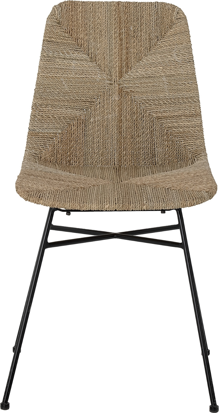 Spisebordsstol Og Spisestuestol Bloomingville Nor   Naturflet Med Sort Jernramme Skandinavisk Design