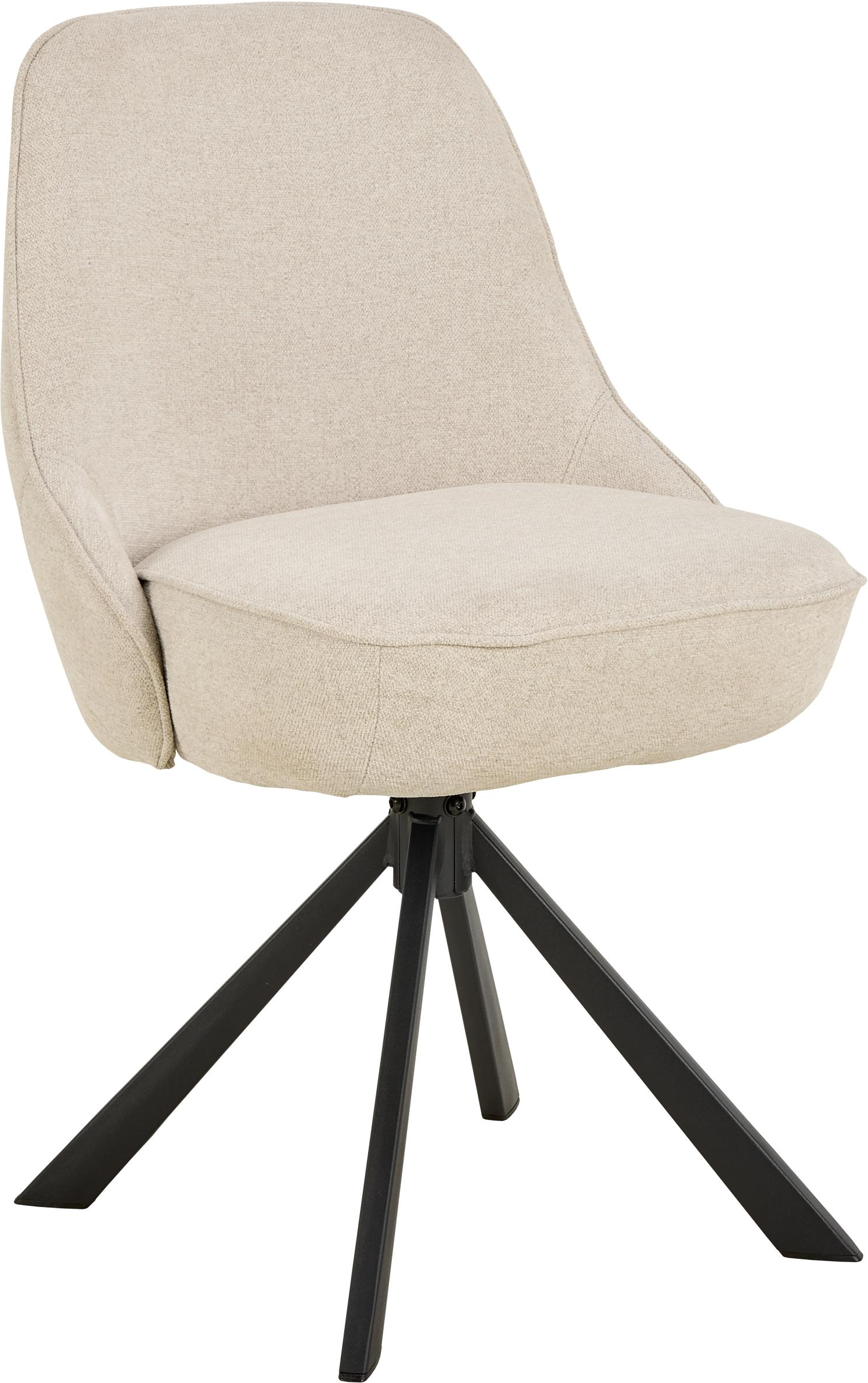 Spisebordsstol Signature Castello Beige Apia-stof Mat Sort Stel Pocketfjedre Drejefunktion