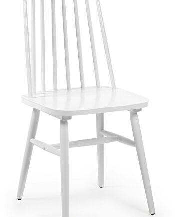 Spisebordsstol Spisestol Kave Home Tressia Hvid   Massiv Gummitræ Med Kurvet Ryglæn  Tidløst Kolonial Vintage Nordisk Design