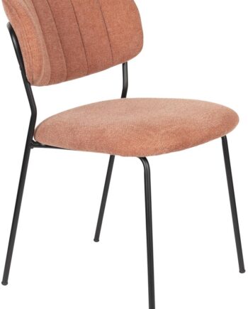Spisebordsstol Spisestuestol Studio White Jolien Rødbrun Polstret Polyester Stålstel H80ã B49ã L55 Cm Maks 150 Kg Brandhæmmende