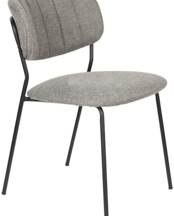 Spisebordsstol Spisestuestol Studio White Jolien Stengrå Polstret Polyester Sort Stålstel H80xb49xl55 Cm 150 Kg