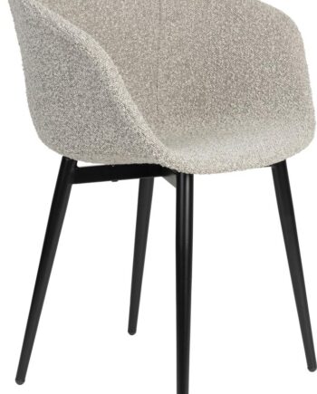 Spisebordsstol Studio White Charly Lysgrå Polyester Metalben H80ã B63ã D52   Cm
